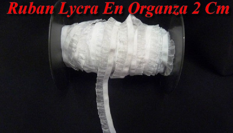 Galon Ruban Lycra Organza Blanc En 2 Cm A Coudre.