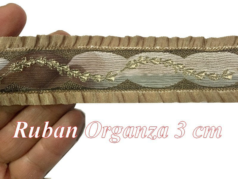 Galon Ruban Organza Au Mètre En 3 Cm choco A Coudre Pour Loisirs Créatifs Et Lingerie.