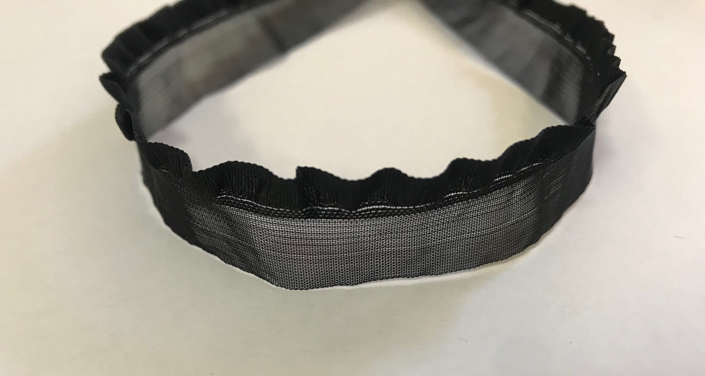 Galon Ruban Organza Au Mètre Froufrou En 15 mm Couleur Noir A Coudre Pour Loisirs Créatifs Et Lingerie.