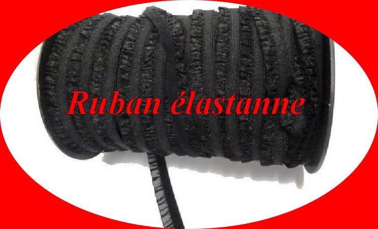 Galon Ruban Organza Lycra En Noir En 2 Cm A Coudre.