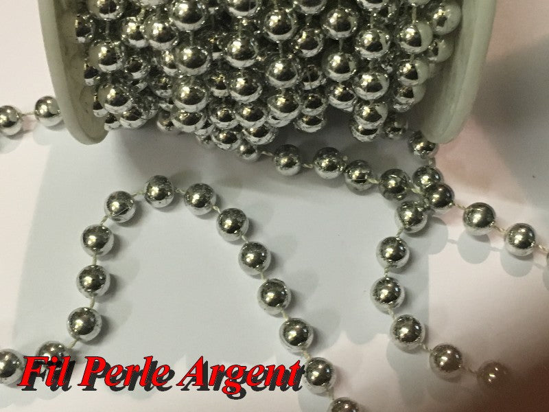 Galon Ruban Perle Au Mètre, Fil Perlé Au Mètre Couleur Argent Pour Décorations Guirlande Et Loisirs Créatifs