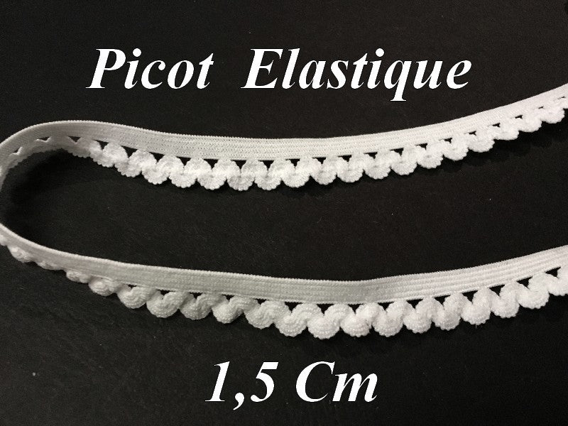 Galon Ruban picot Lycra En 12 mm Féstonné, pour lingerie, et Customisations.