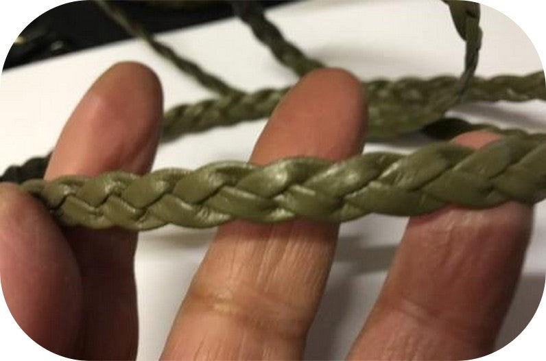 Galon Ruban Tressé Kaki En Simili Cuir A Coudre Pour Loisirs Créatifs Et Décorations.