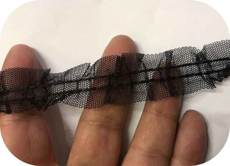 Galon Ruban Tulle résille Noir Au Mètre.