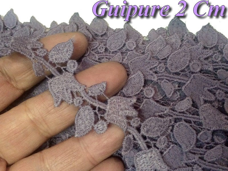 Guipure Au Mètre en 2 cm En Violet, A Coudre Pour Loisirs Créatifs, Customisations.