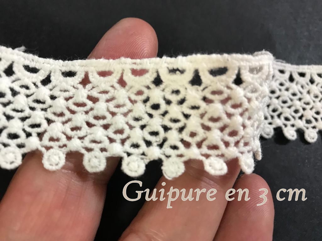 guipure en 3 cm écru au mètre : Vente en ligne, choix varié et créativité illimitée"