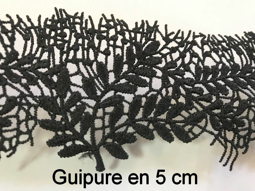 5 cm black fine guipure by the meter: Transform your creations