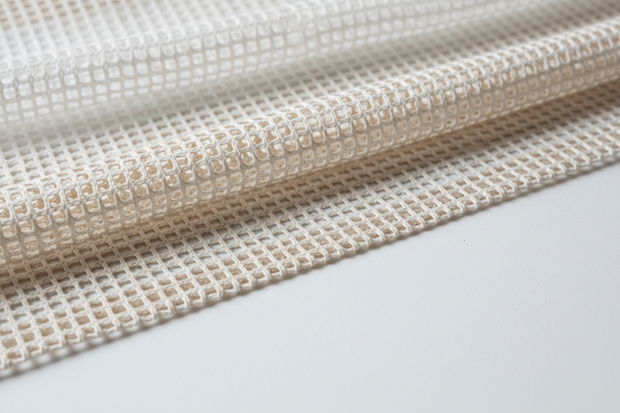Filet en coton 128 cm maille ajourée 2x2 cm - Tissu 100% coton naturel