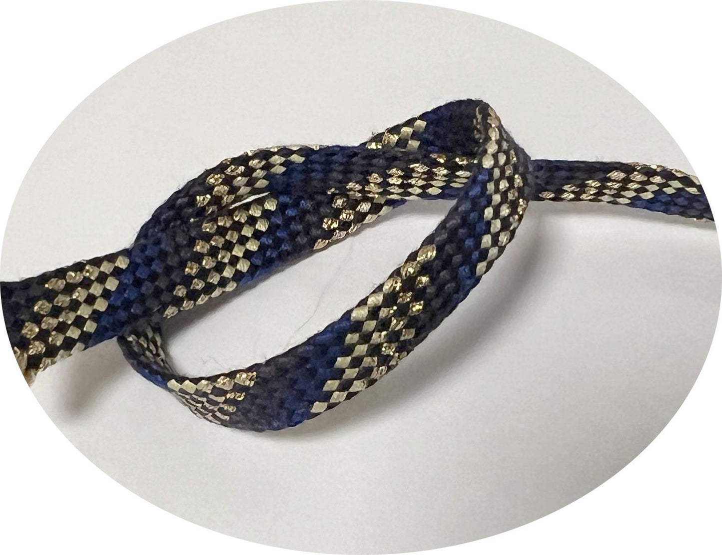 Flat Braided Lace Blue Gold By The Meter Sewing.