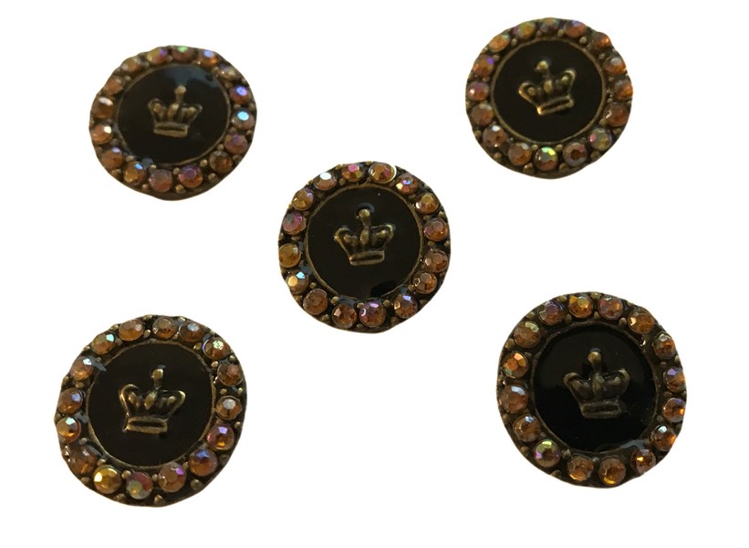 Lot de Bouton Strass Couture X 5 Pièces Noir