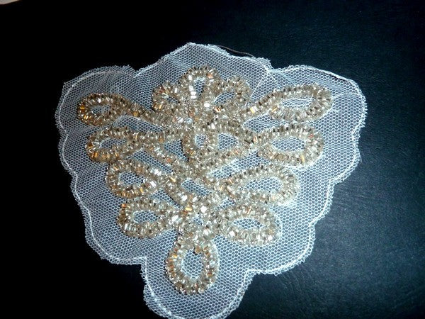 White pearl pattern on mesh