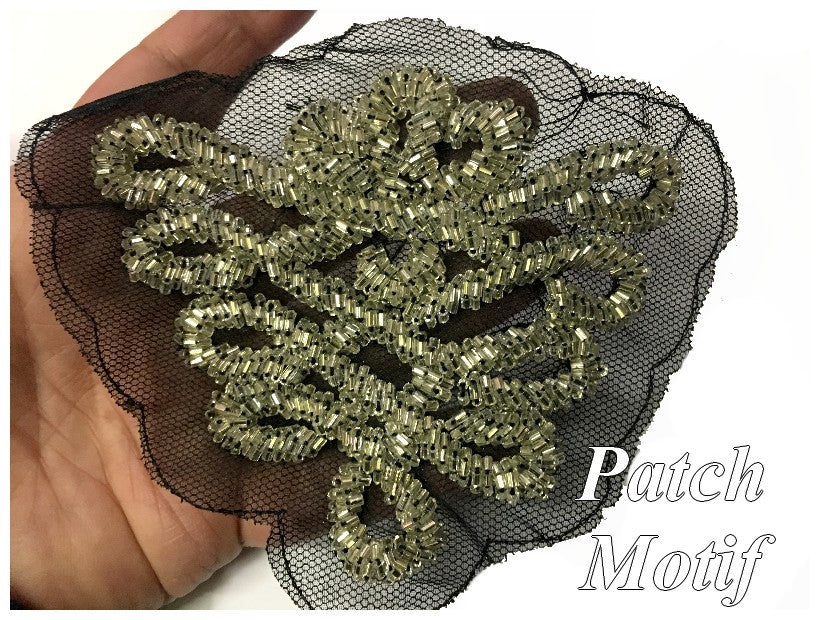 Black pearl pattern on mesh