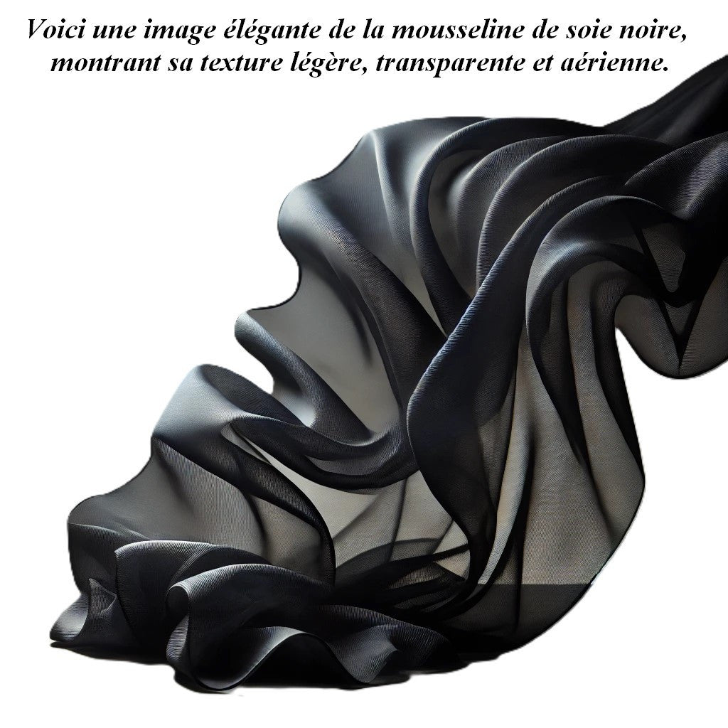 Elegancia de gasa de seda negra: el tejido perfecto para creaciones ligeras y refinadas.