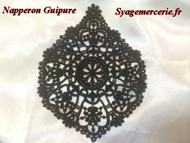 Black Guipure Placemat for Crafts and Customizations.