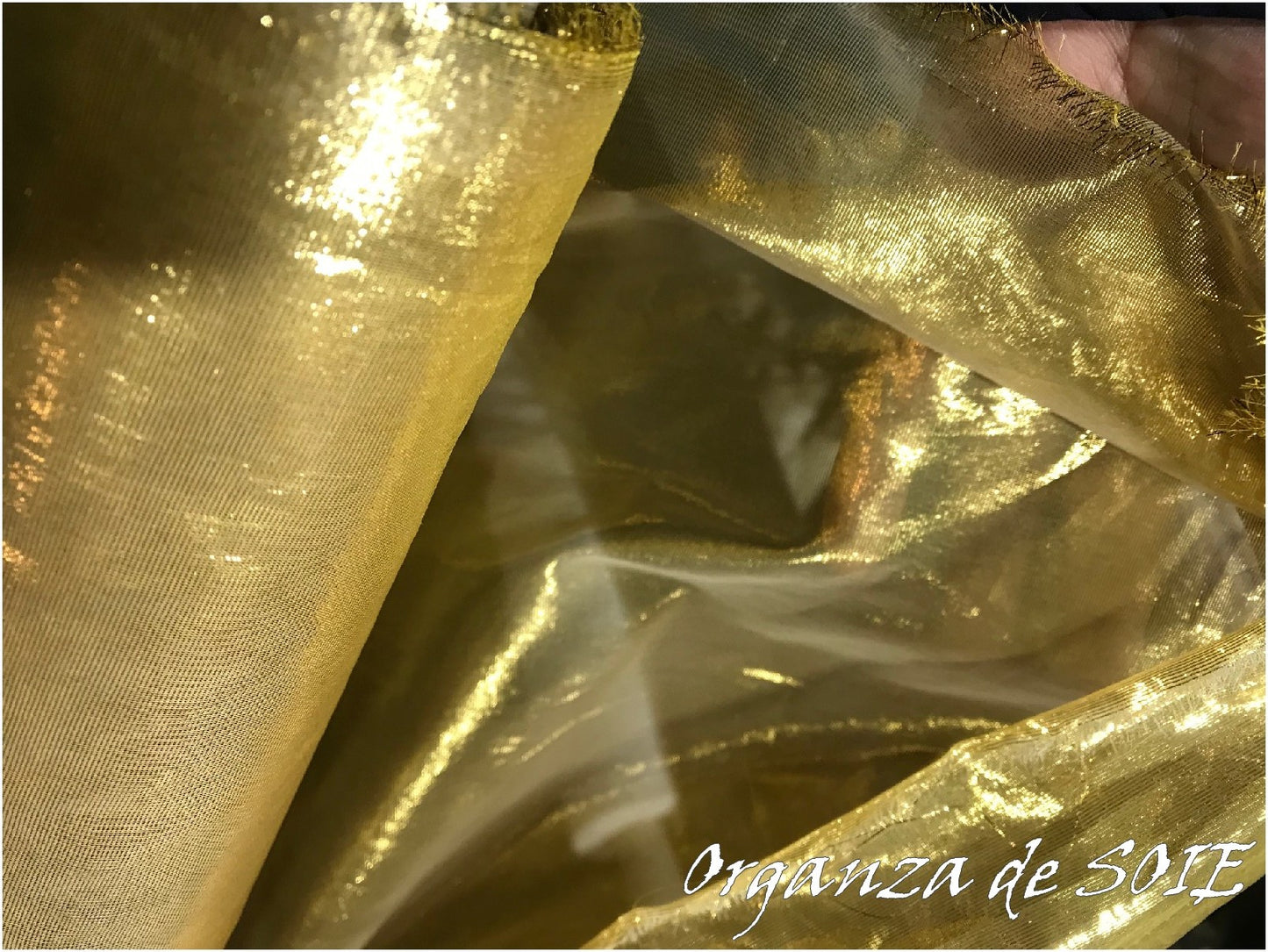 Organza De Soie Doré Or Au Mètre Couture.