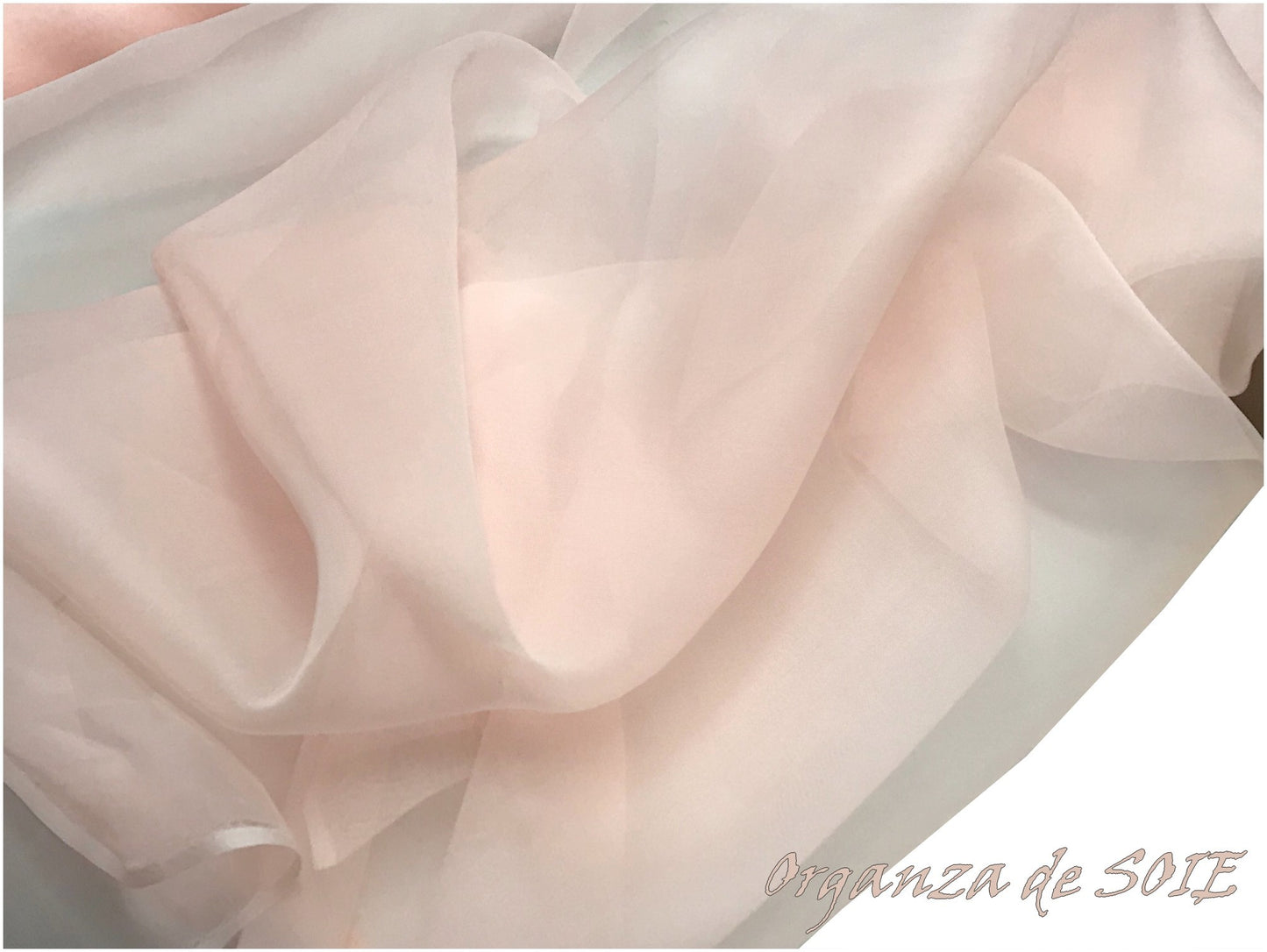 Organza De Soie Rose Au Mètre Couture.