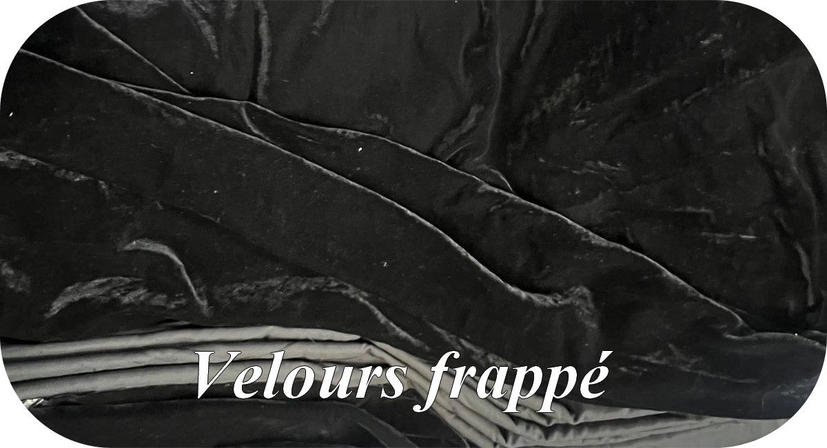 Panne de Terciopelo Negro de Gran Ancho - Terciopelo arrugado para coser por metros.