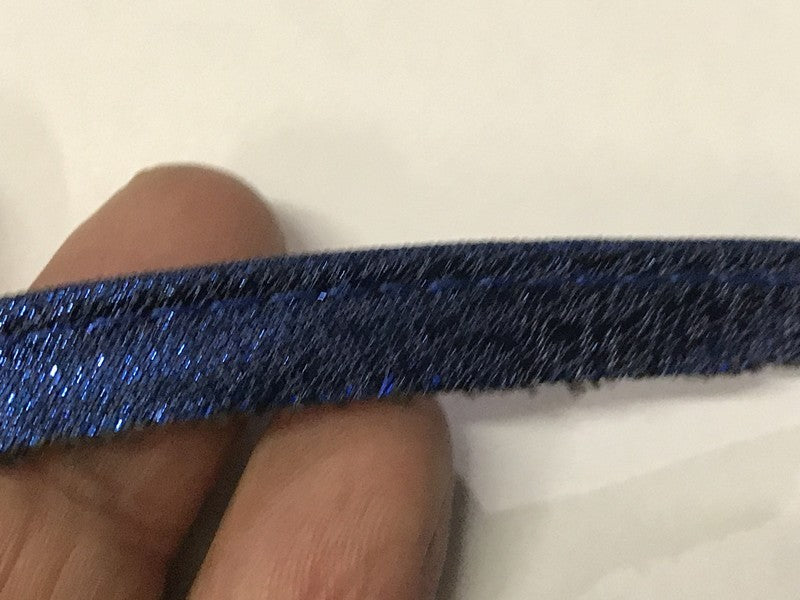 Indigo Blue Metallic Lurex Piping for Clothing Finishing and Edging