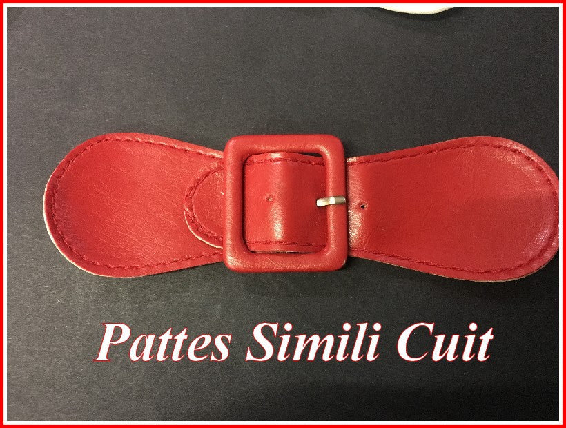 Red Faux Leather Belt Clip for Sewing on Decorations, Dresses, Bags, Customizations.
