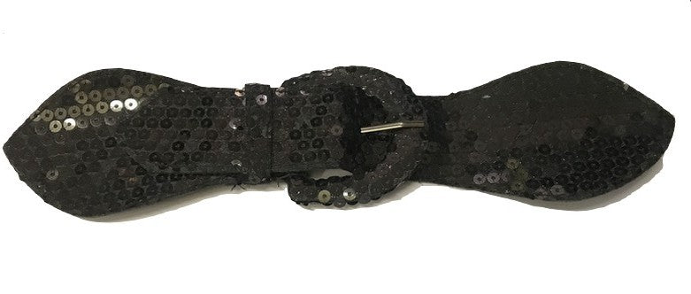 Black Sequin Kilt Fastener Tab to Sew on for Decorating Dresses, Bags, Customizations.