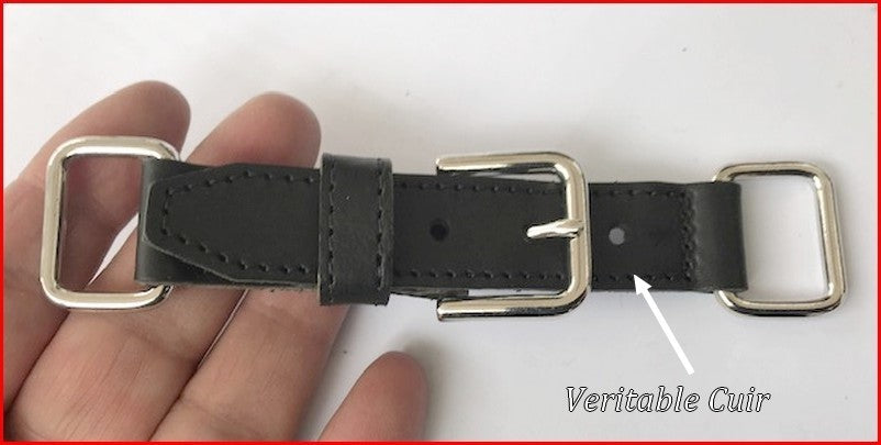 Kilt Tab Attachment in Genuine Black Leather to Sew on for Decorations Dresses, Bags, Customizations.