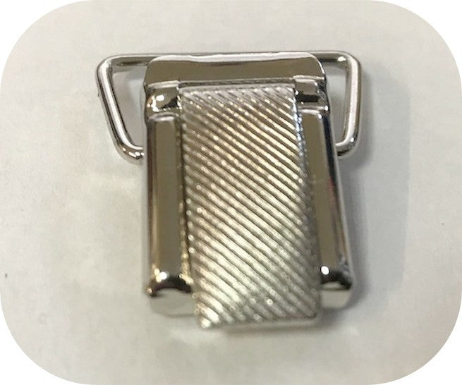 Silver metal suspender clip for sewing, leather goods accessories