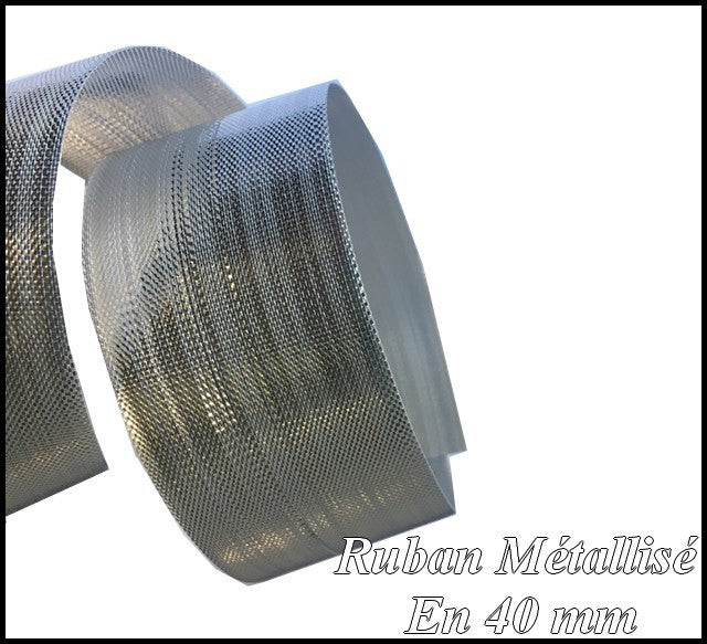 Ruban Argent Métallisé Lurex Au Mètre En 4 Cm De Largeur A Coudre.