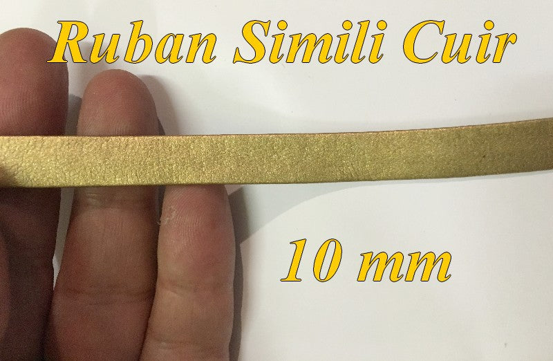 Ruban Biais Simili Cuir Mat Doré Or Au Mètre En 10 mm Couture.