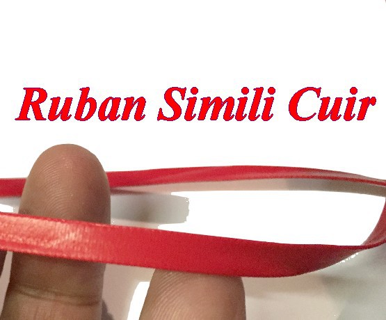 Ruban Biais Simili Cuir Mat Rouge Au Mètre En 5 mm Couture.
