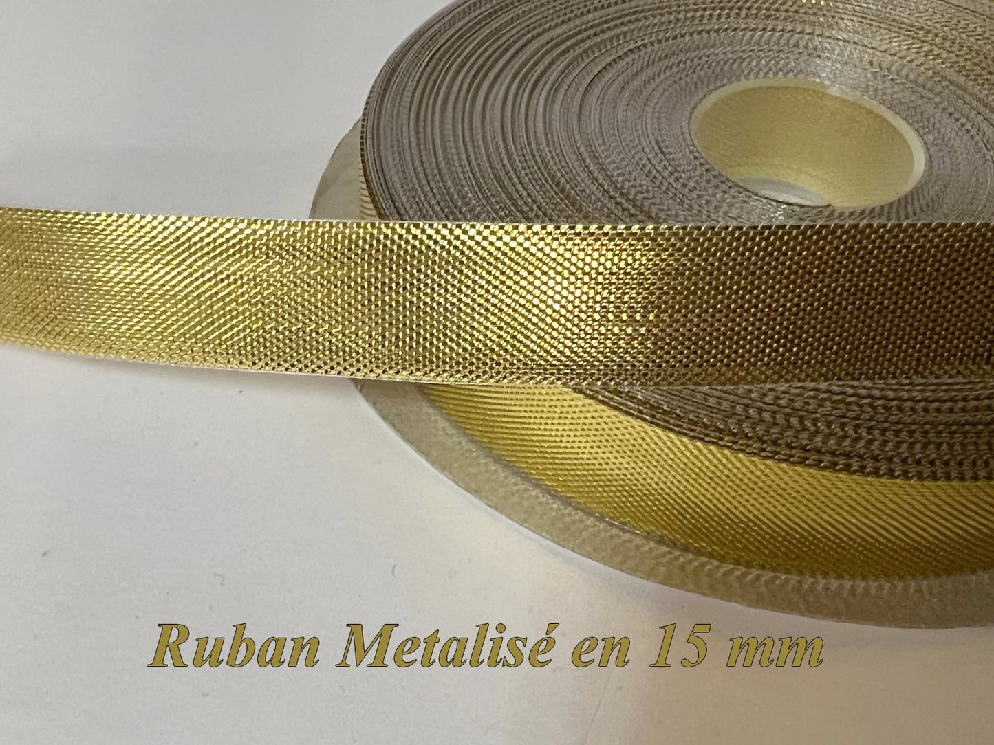 Ruban Doré Or Métallisé Lurex Double face Au Mètre En 15 mm De Largeur A Coudre.