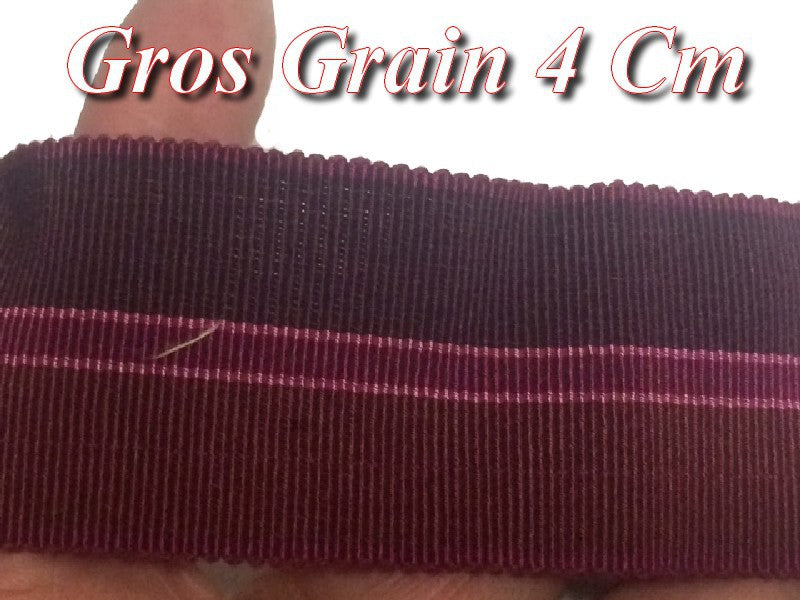 Ruban Gros Grain En 4 cm Bordeaux A Coudre Pour Loisirs Créatifs Et Décorations.