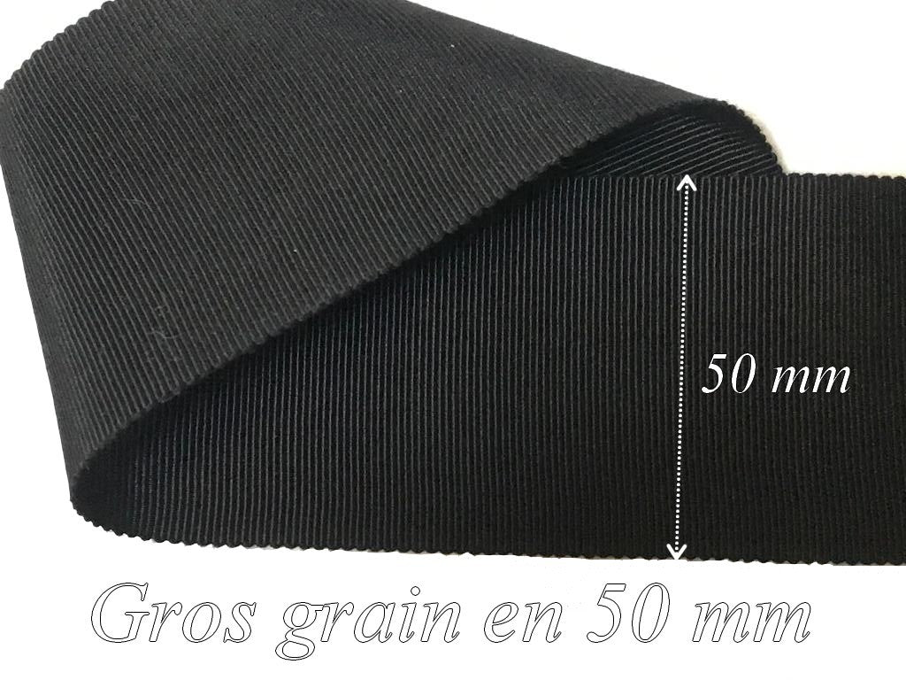 Cinta de Grosgrain Negra Lisa de 50 mm para Coser: Elegancia y Creatividad por Metros