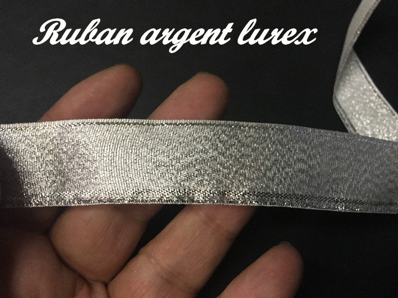 Ruban Lurex Au Mètre En Argent De Largeur 15 mm A Coudre Pour Loisirs Créatifs Et Décorations.
