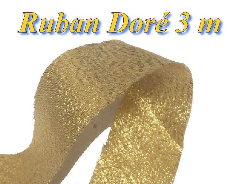 Ruban Lurex Au Mètre En Doré De Largeur 3 cm A Coudre.