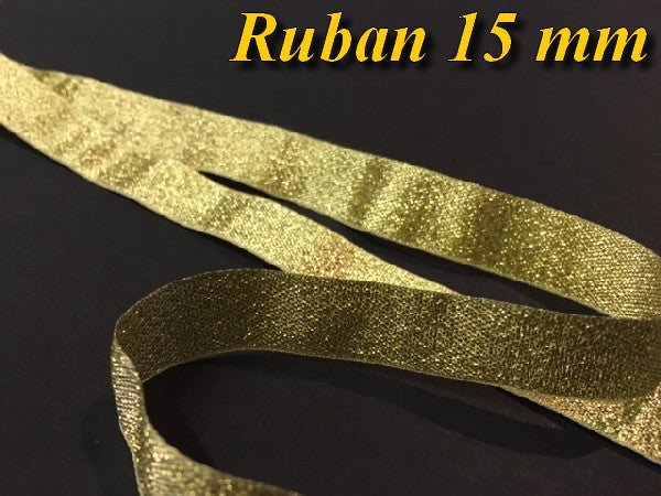 Ruban Lurex Au Mètre En Doré - Or De Largeur 15 mm A Coudre Pour Loisirs Créatifs Et Décorations.