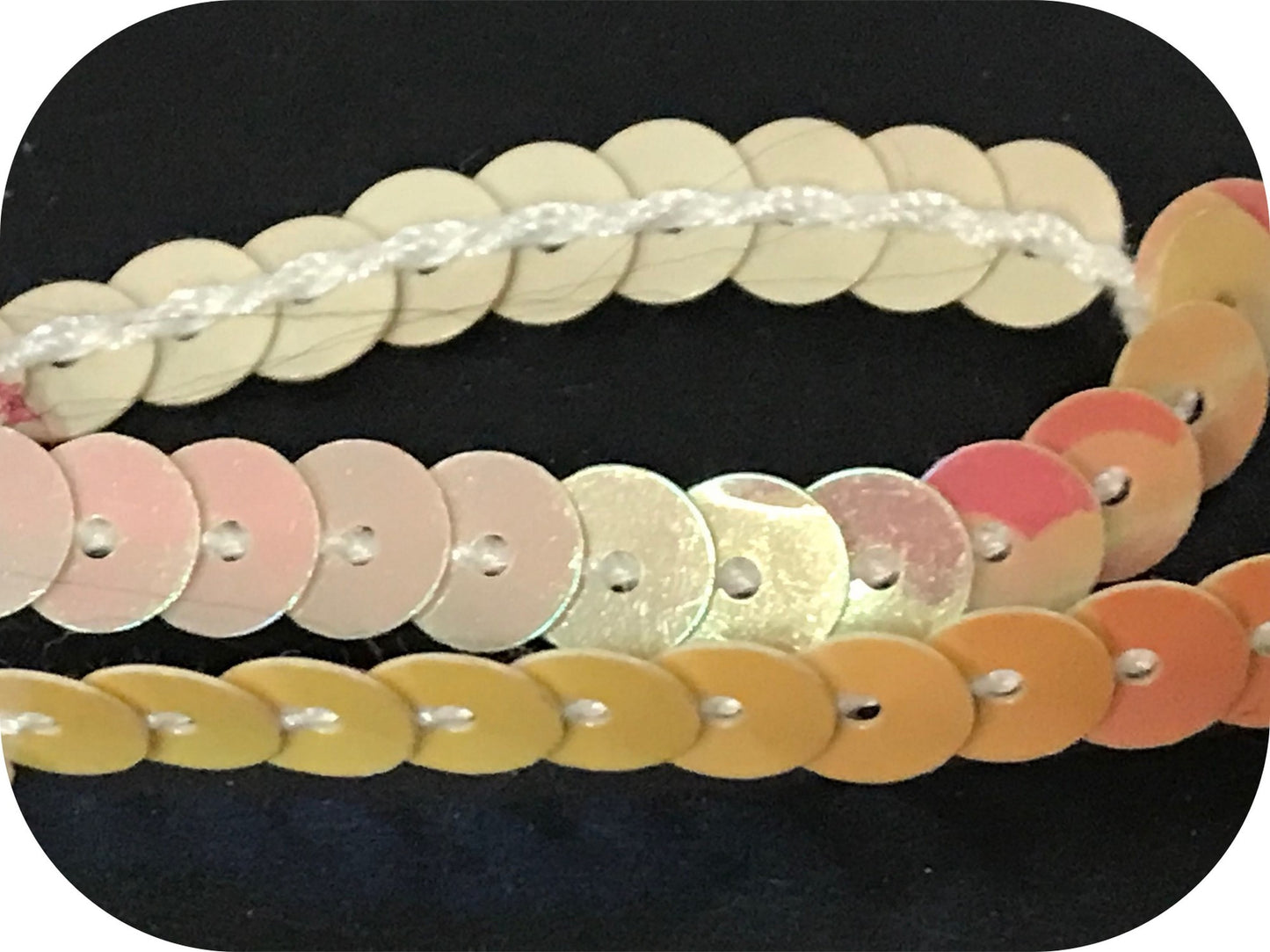 Iridescent Ecru Sequin Ribbon and Sequin Thread Cheap by the Meter – Quality and Elegance"