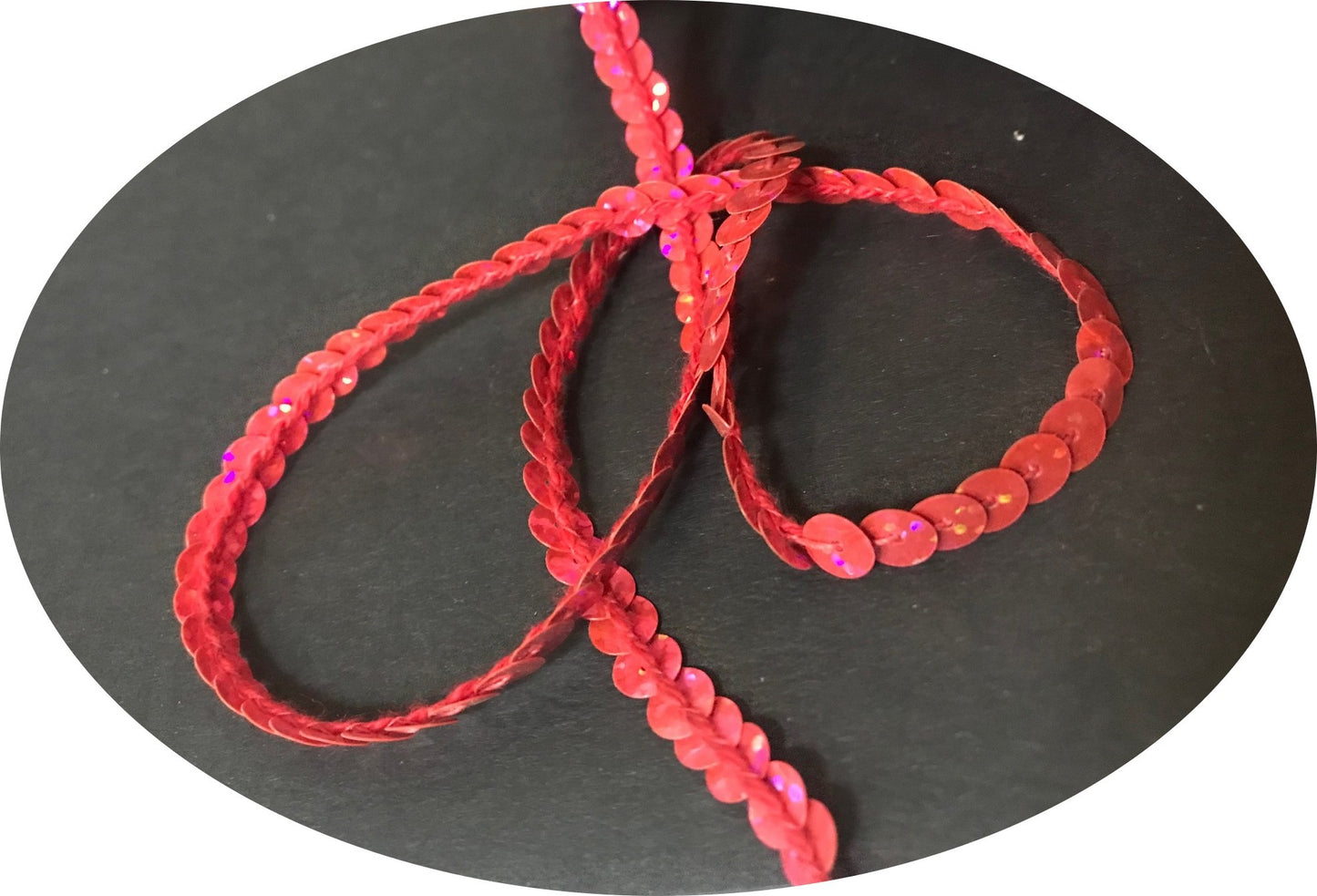 iridescent fuchsia sequin ribbon, iridescent fuchsia thread in gold sequin by the meter