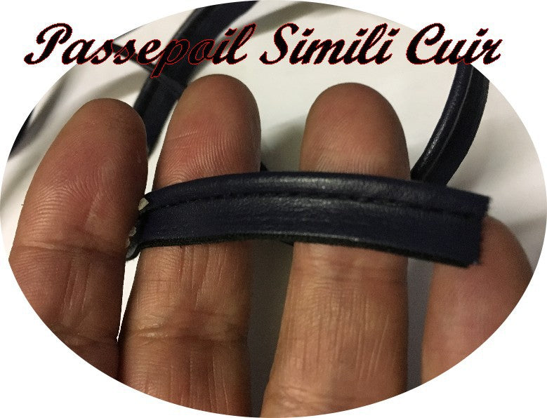 Ruban Passepoil Simili Cuir Mat Noir Au Mètre A Coudre.