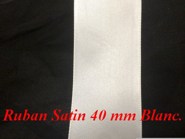 Ruban Satin Au Mètre En 40 mm Blanc A Coudre Pour La Décoration Et Loisirs Créatifs