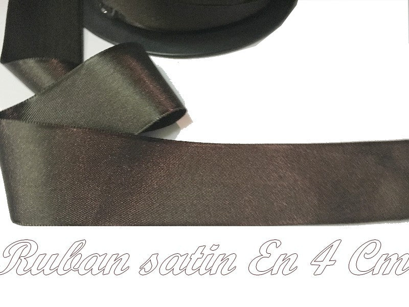 Cinta de Satén por Metros en Color Marrón de 40 mm para Coser, Decoración y Aficiones Creativas