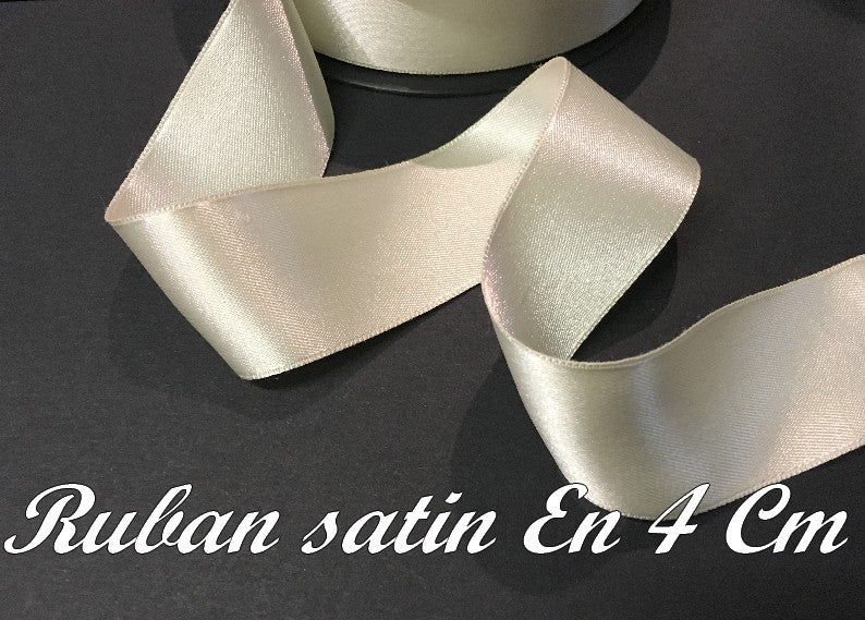 Ruban Satin Au Mètre En 40 mm iVOIRE A Coudre Pour La Décoration Et Loisirs Créatifs