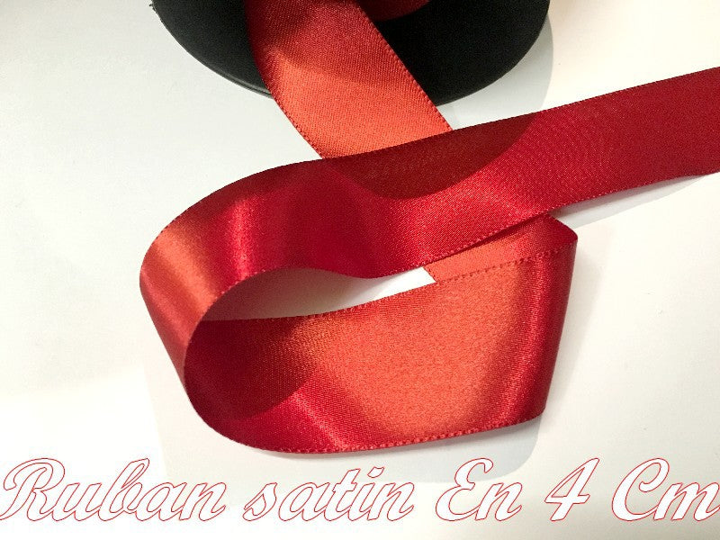 Satin Ribbon by the Meter in 40 mm Red for Sewing for Decoration and Creative Hobbies