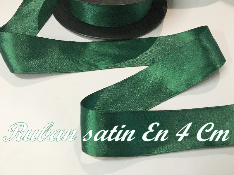 Cinta de Raso por Metros en Verde de 40 mm para Coser, Decoración y Aficiones Creativas