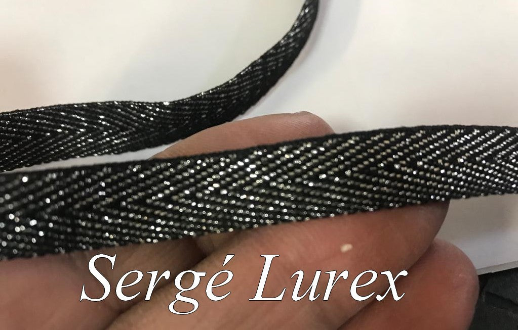 Ruban Sergé Lurex Noir En 10 mm Coudre : Sublimez Vos Créations
