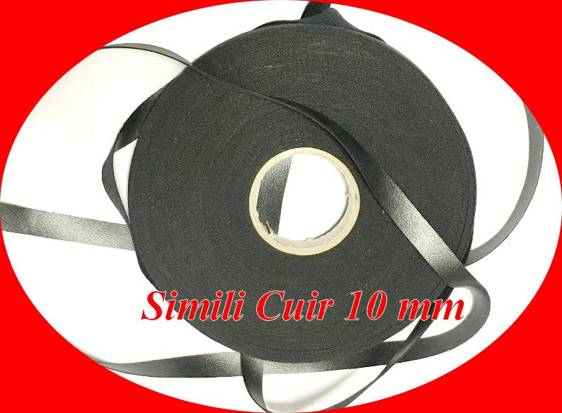Ruban Simili Cuir Au Mètre En 10 mm Mat Noir A Coudre Pour Vetements Décorations
