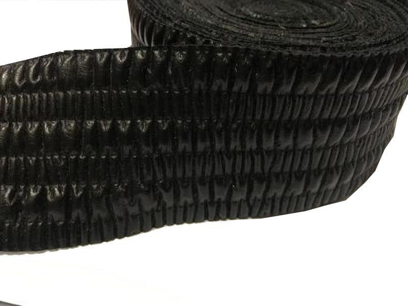 Ruban Simili Cuir Drapé Lycra Au Mètre En 6 Cm Mat Noir A Coudre Pour Vetements Décorations