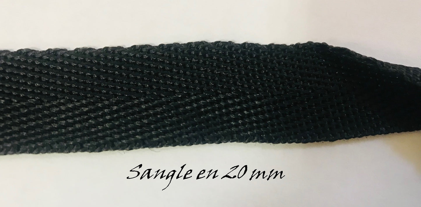 Black 20mm Polypropylene Webbing by the Meter for Belts and Bags.