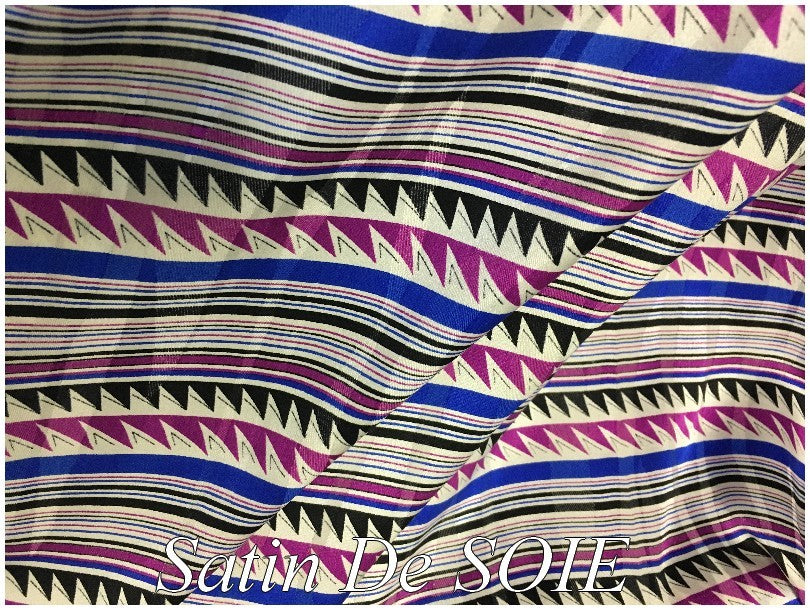 Satin De Soie Imprimé Au Mètre Couture