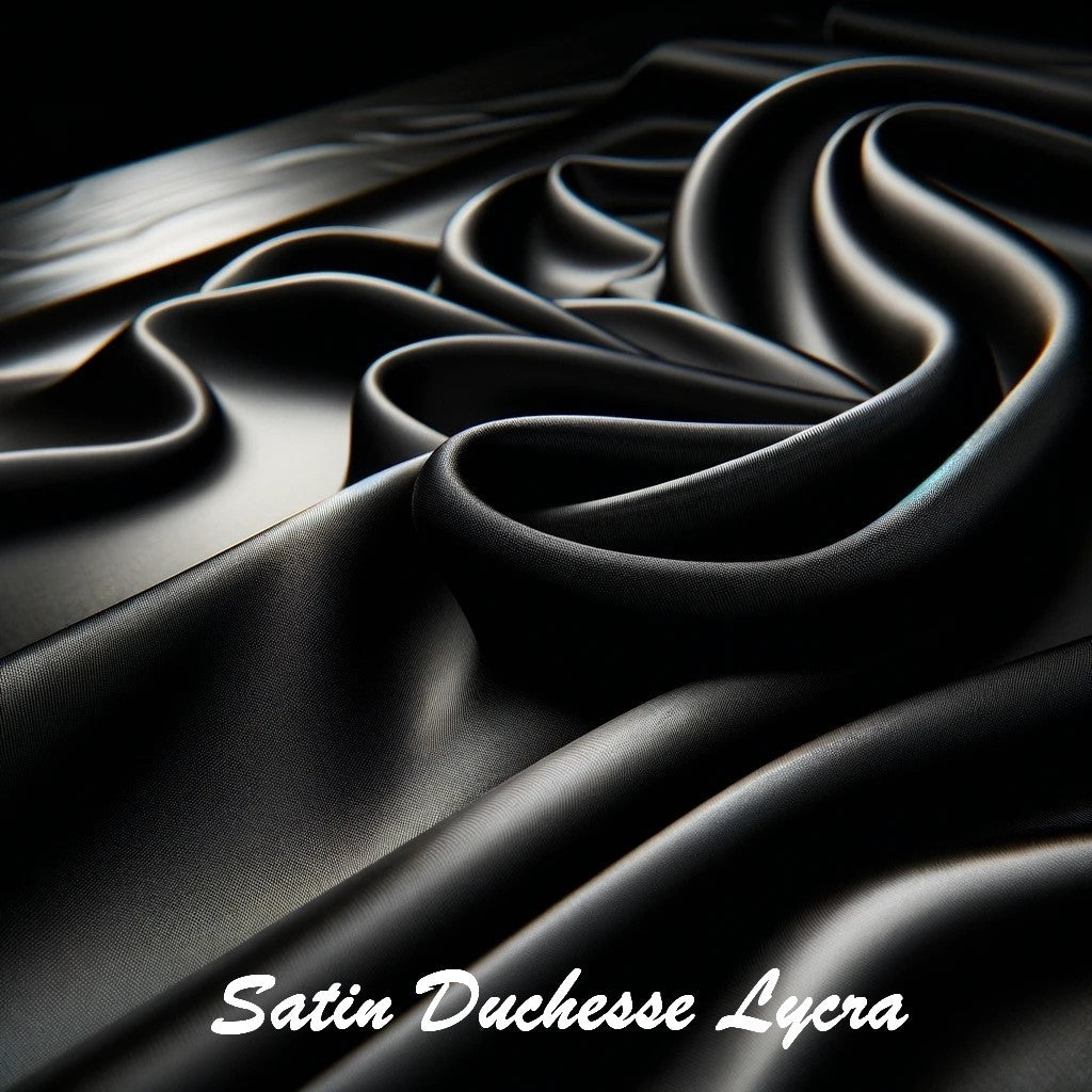 Satin Duchesse Noir Lycra- Strtech Couture
