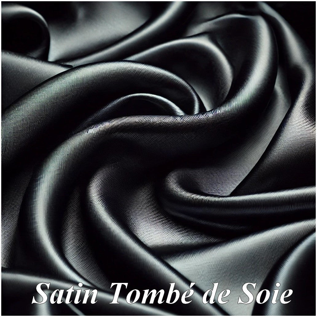 Satin Noir Tombé de Soie Au Mètre